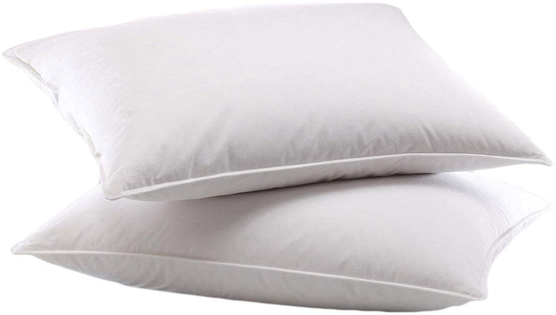 Down Alternative Bed Pillow for Sleeping 2 Pack GOTS CERTIFIED Organic Textiles