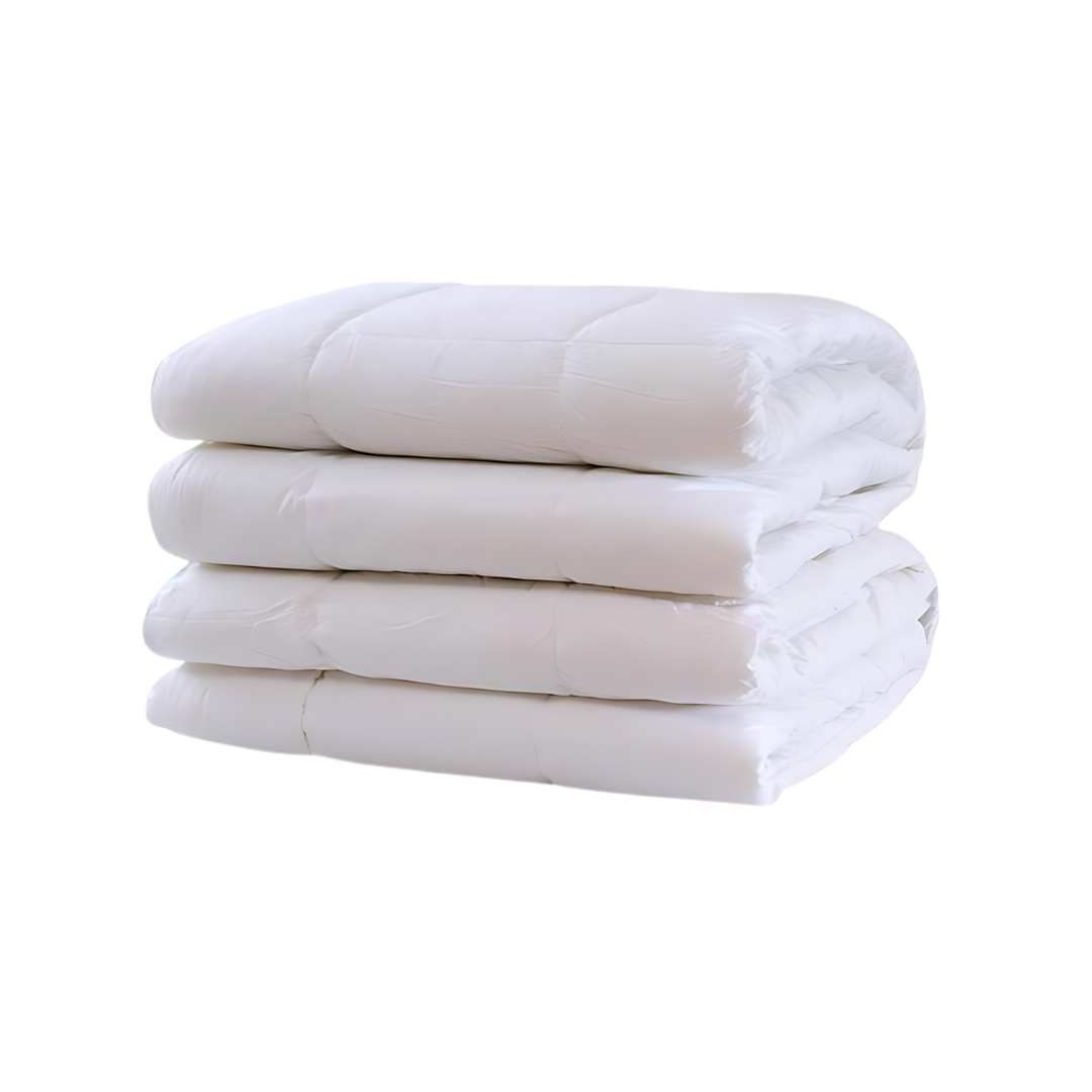 White Real Down Bed Comforter with Organic Cotton Covering