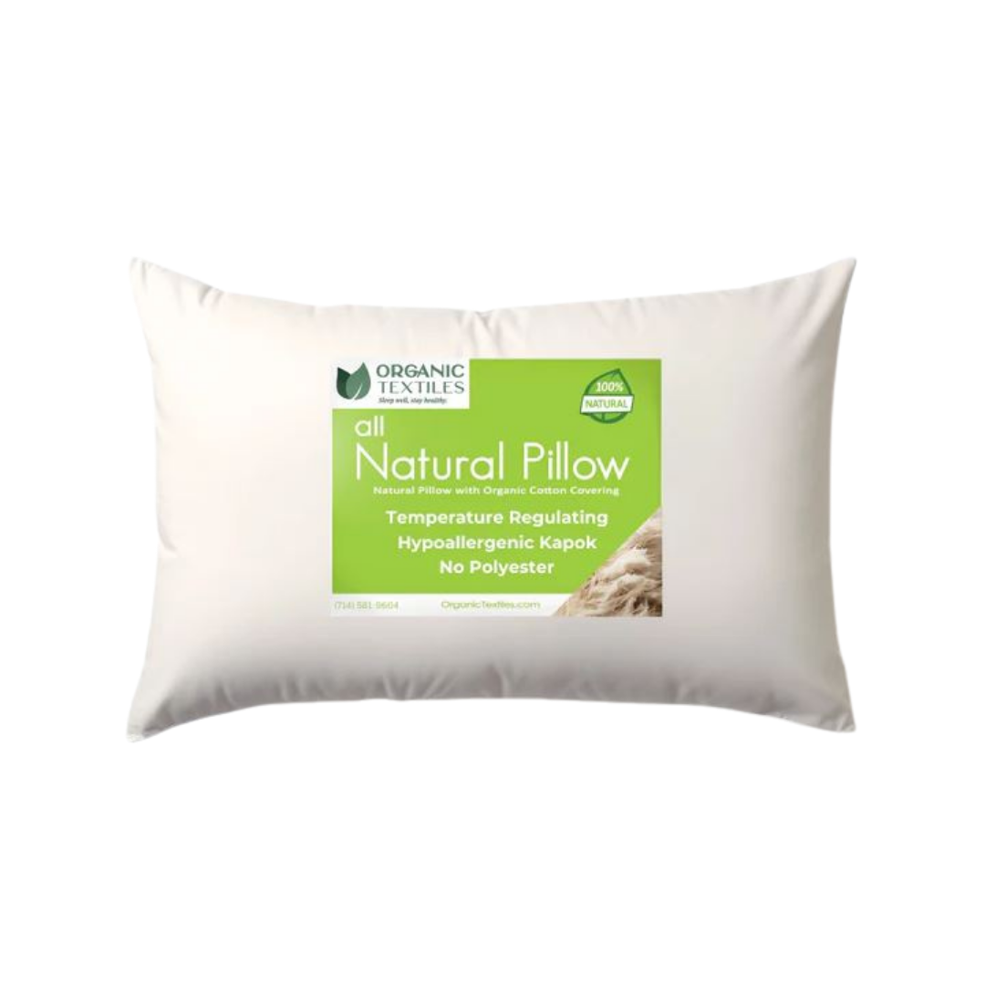 Natural Kapok Bed Pillow for Stomach, Side, or Back Sleepers [GOTS CERTIFIED]