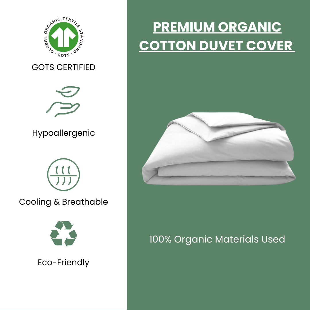 Premium Organic Cotton Duvet Cover 410 TC - GOTS Certified