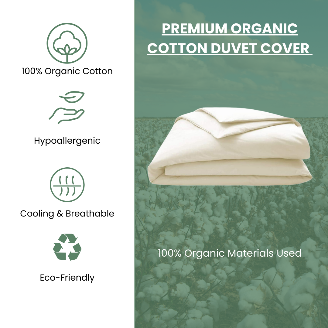 Premium Organic Cotton Duvet Cover 550 TC - GOTS Certified