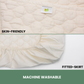 100% Organic Cotton Mattress Pad with 17” Fitted Bed Skirt Deep Pocket [GOTS CERTIFIED]