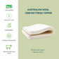 2” Inch Organic Latex Crib Mattress Topper for Baby with Australian Wool Cover [GOLS CERTIFIED]