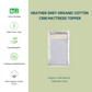 Crib mattress topper - crib topper - crib topper pad - crib mattress protector - organic crib mattress protector - best crib mattress topper - soft crib mattress topper - organic latex crib topper - GOTS Certified - GOLS Certified - 2” inch - 3” inch - thick crib mattress topper - hypoallergenic - non toxic - cooling - breathable - waterproof crib mattress topper - standard crib - cradle - playard - portable crib - co sleeper - mini sleeper