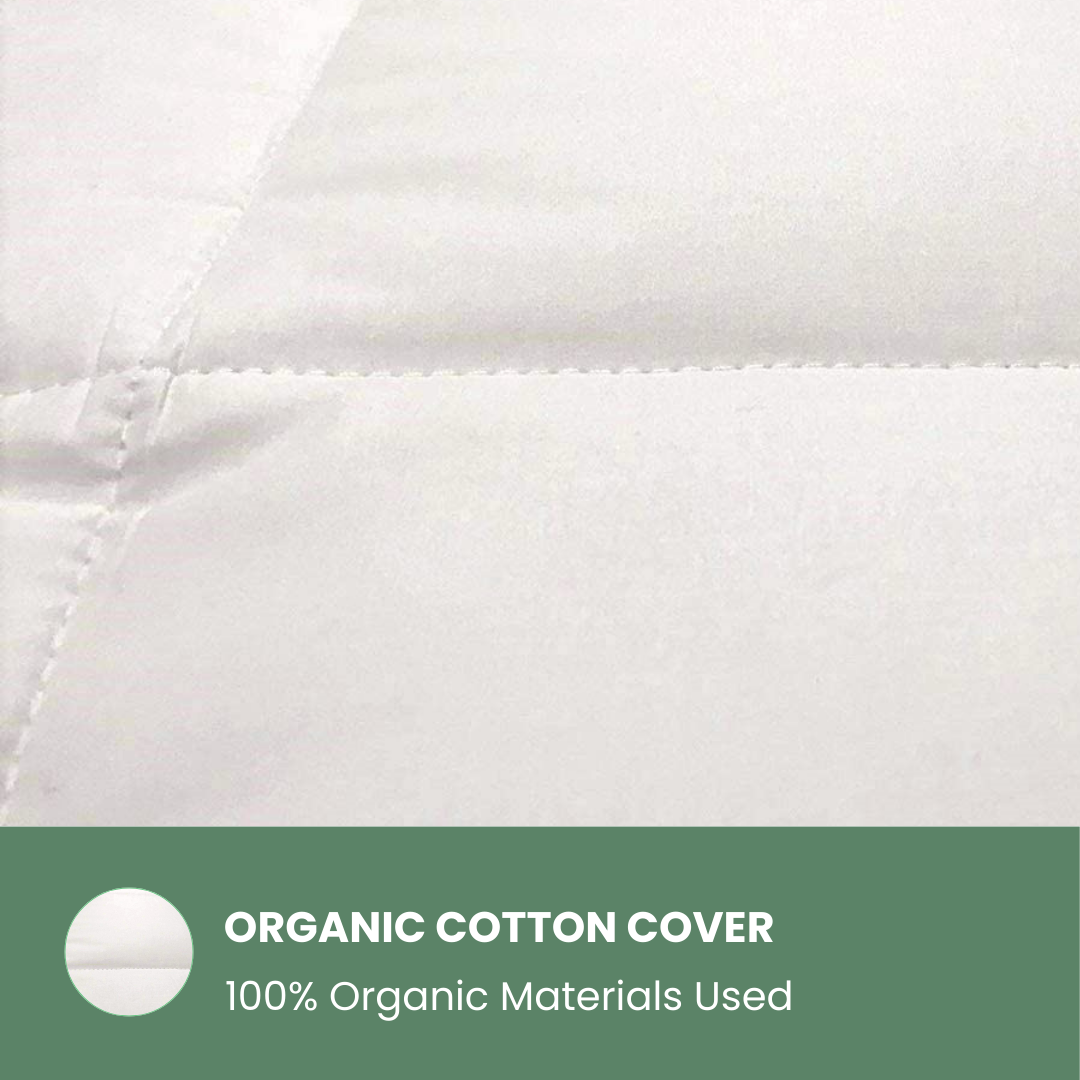 White Down Alternative Bed Comforter with Organic Cotton Covering