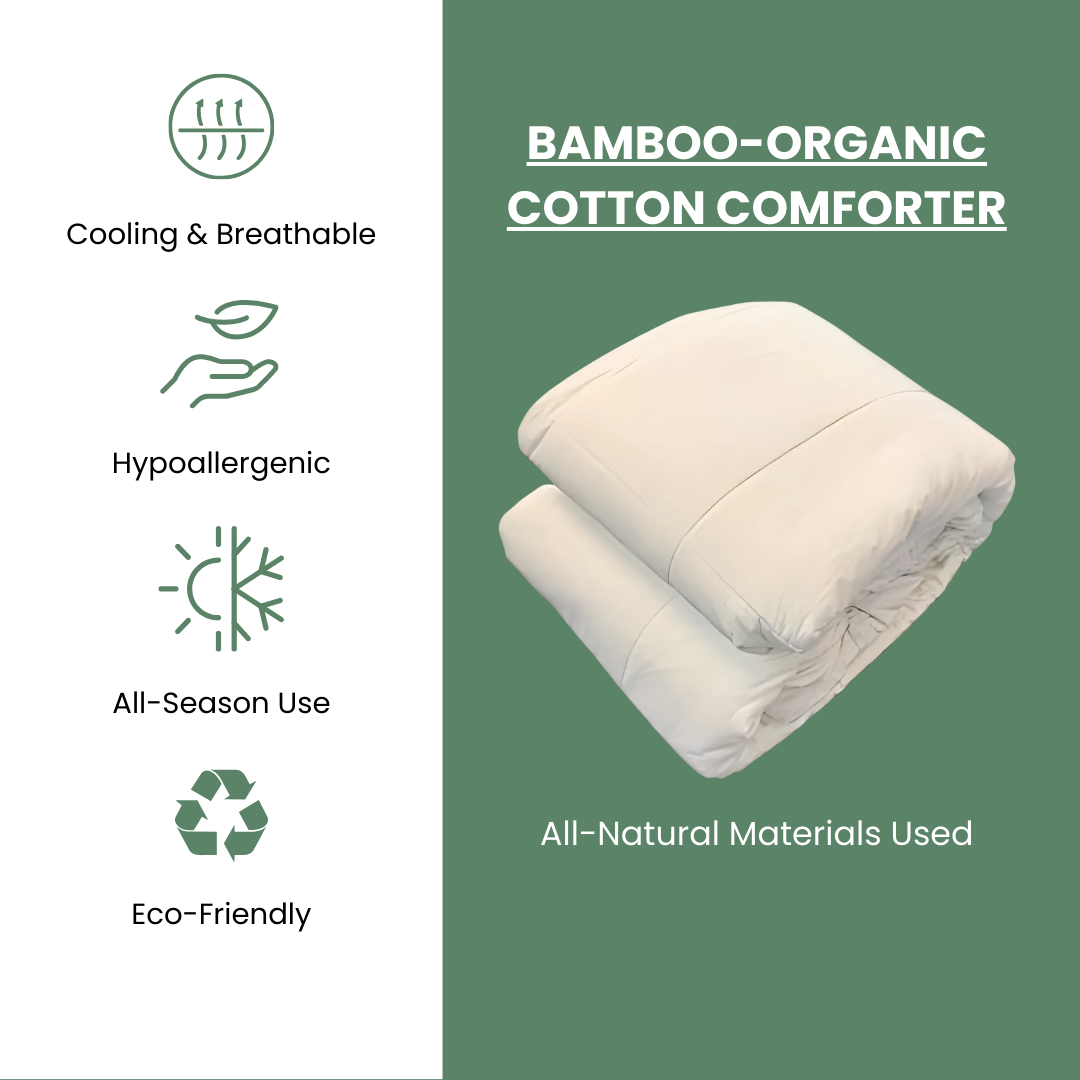 Organic Cotton-Bamboo Bed Comforter with Organic Cotton Covering