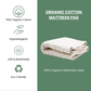 100% Organic Cotton Mattress Pad with 17” Fitted Bed Skirt Deep Pocket [GOTS CERTIFIED]