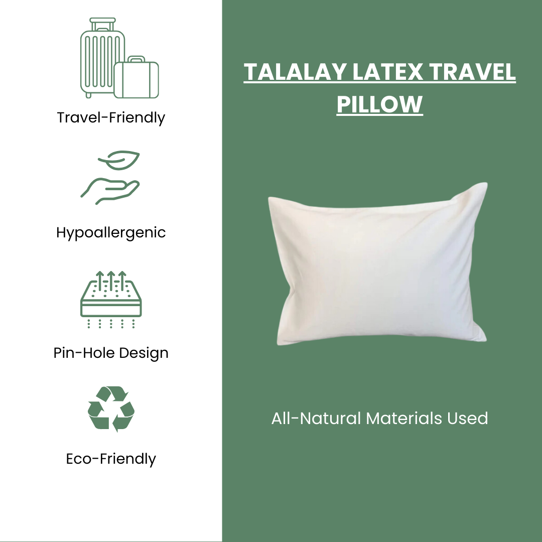 Almohada de tamaño viaje de látex Talalay