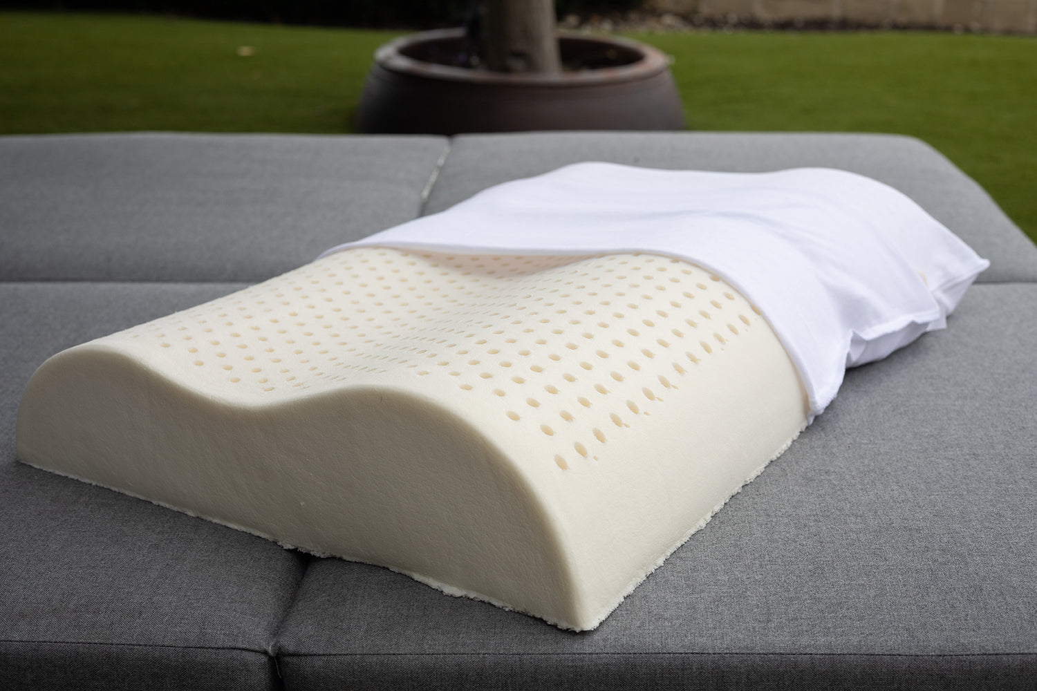 100% Organic Latex Contour Pillow for Neck Pain - GOTS & GOLS Certified –  Organic Textiles